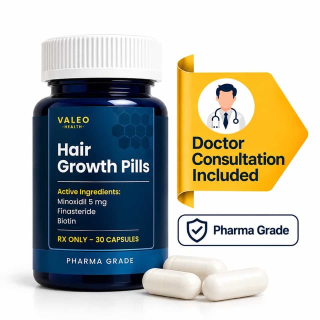 Minoxidil 5 mg + Finasteride + Biotin – 30 Capsules